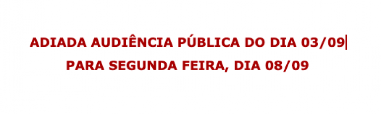 AVISO SOBRE AUDIÊNCIA PÚBLICA